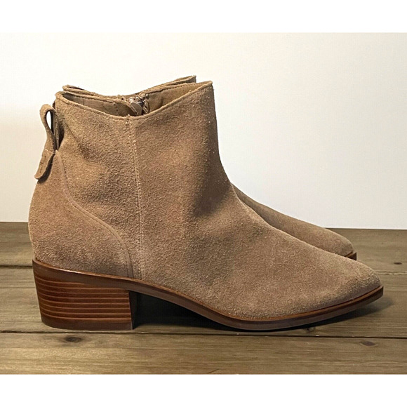 Cole Haan Grand 360 Women's Vayda Ankle Boots Size 5.5 Brown Suede Block Heel - Picture 1 of 14
